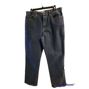 Women's Lee Jeans Size 14 Medium Relaxed Fit Five Pocket Zip And Button Closure